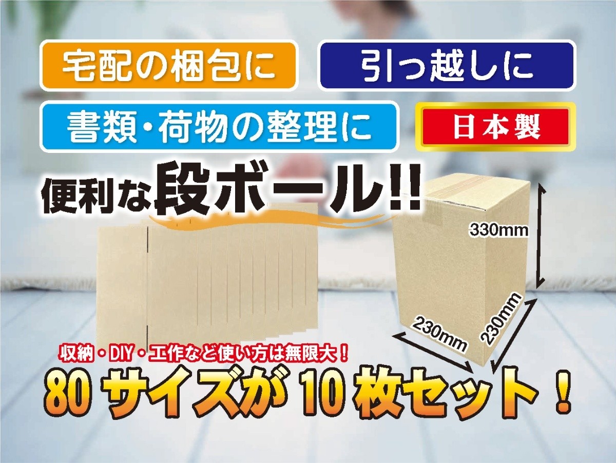 
            80サイズ 段ボール 10枚 縦型
          