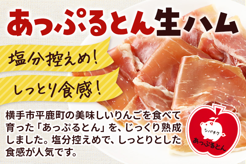 《定期便3ヶ月》秋田県横手市産 あっぷるとん 長期熟成生ハムスライス 30g×10パック