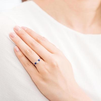 ふるさと納税 京都市 【高島屋選定品】<京セラ>クレサンベール<ブルーサファイア/天然ダイヤモンド >PTリングPT900