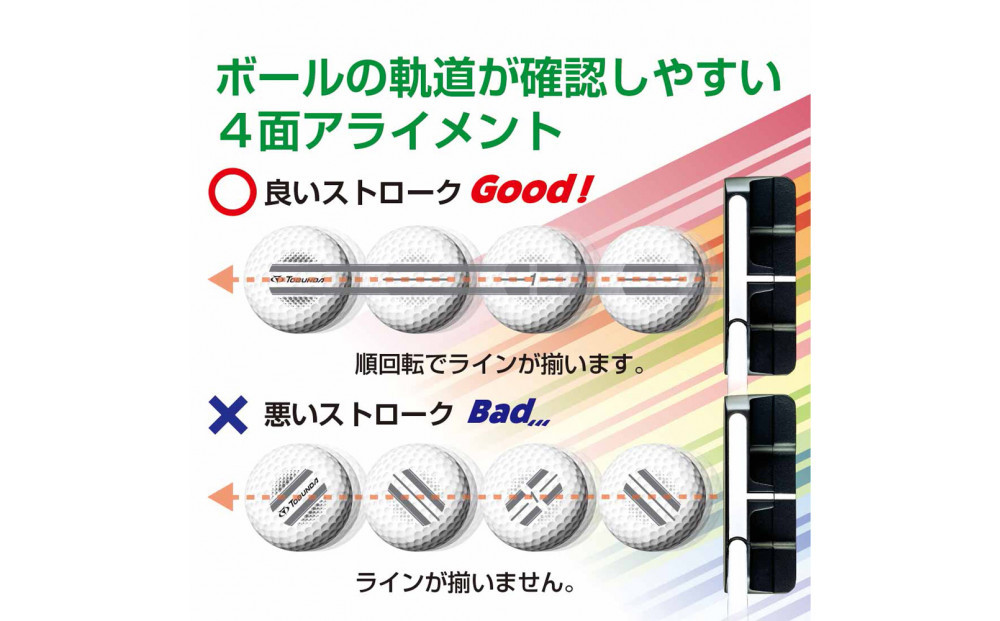 ゴルフボール トブンダ/ホワイト×グレー/4面アライメント/12球