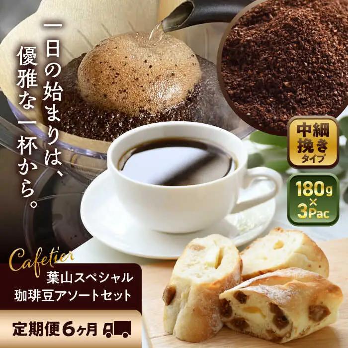 【全6回定期便】 【コーヒー粉 中細挽き】葉山スペシャル珈琲豆アソートセット 3パック入り コーヒー粉 珈琲豆 コーヒー【Cafetier】[ASAD018]