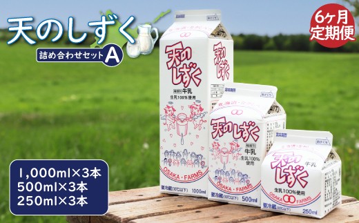 
                  【定期便：全6回】天のしずく　詰め合わせセットＡ(1000ml×3本・500ml×3本・250ml×3本,合計5.2L)【51001AB0601】
                