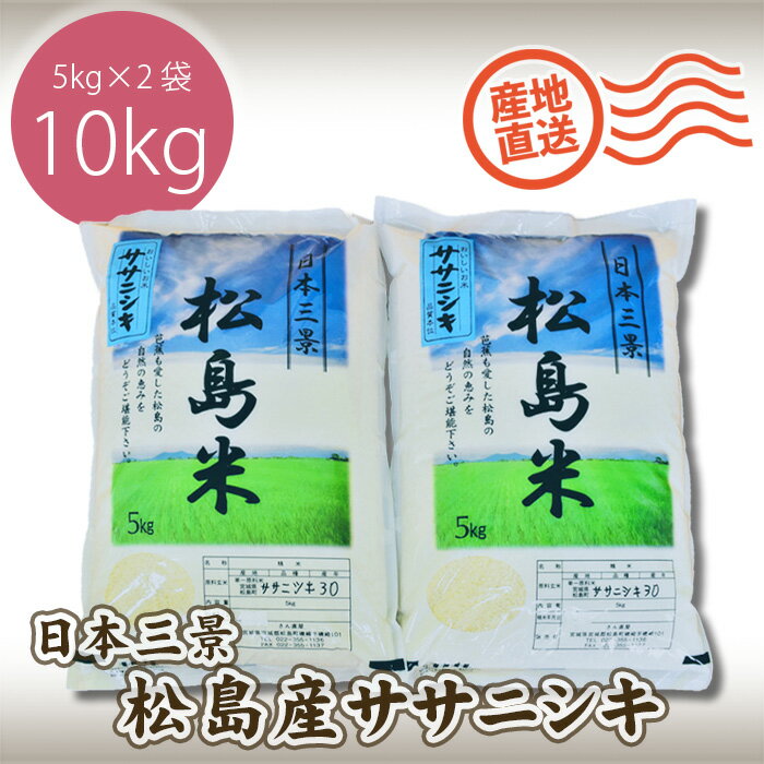 【ふるさと納税】No.092 【令和7年度産】松島産ササニシキ5kg×2袋 ／ 新米 ささにしき 精米 お米 送料無料 宮城県