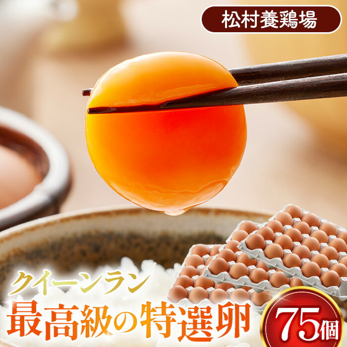 【ふるさと納税】黄身がつかめる新鮮地たまご クイーンラン 赤玉 75個入［No.591］ ／ 卵 新鮮卵 卵かけご飯 TKG 濃厚卵 黄身 弾力卵 生卵 卵料理 大容量 卵まとめ買い 新鮮食材 朝食食材 料理食材 家庭用卵 送料無料 埼玉県