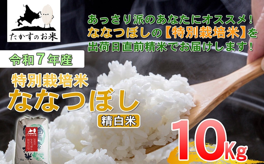 【 令和7年産 】 ななつぼし （ 精白米 ） 北海道 米 定番の品種 10kg 北海道 鷹栖町 たかすのお米 コメ こめ ご飯
