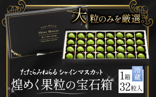 【先行予約】 たたらみねらる シャインマスカット 煌めく果粒の宝石箱 32粒入《2026年8月下旬-10月下旬頃出荷予定》 ギフト シャイン マスカット 種無し ぶどう 糖度18度以上 甘い 果物 フルーツ