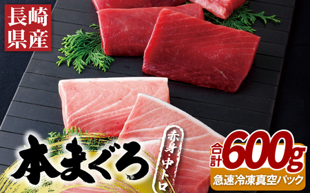 長崎県産本まぐろ(養殖)赤身･中トロ(計600g)　本まぐろ　本まぐろ　本まぐろ　本まぐろ