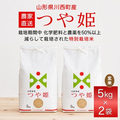 ふるさと納税 川西町 《先行予約》令和8年産　山形県産　つや姫　玄米　10kg(5kg×2)