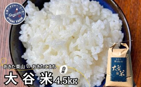 米 あきたこまち 4.5kg 令和7年産 あきた栗山 大谷米 白米 精米 こめ お米 おこめ 令和7年 単一原料米 ごはん 秋田こまち 秋田 秋田県 能代市