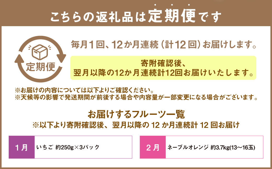 【12か月連続定期便】熊本便り！旬のフルーツ単品定期便