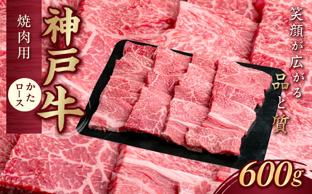 神戸牛(神戸ビーフ) 焼肉用 600g KNY3 ふるさと納税 牛肉 ブランド和牛 国産 和牛 神戸牛 神戸ビーフ 焼肉 バーベキュー かた ロース 太田家 兵庫県 神戸 川西 川西市 KWNCJ006