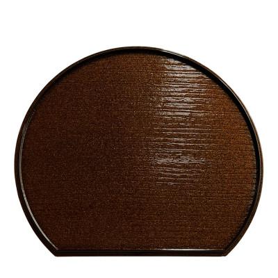 ふるさと納税 海南市 紀州塗り PC 半月盆 煌きシリーズ 【黒縁 尺一 33cm】 お盆