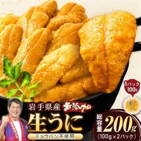天然生うに100g×2パック岩手県産　ミョウバン不使用_生うに100g×2パック うにうにうにうにうに_【配送不可地域：離島・沖縄県・九州】【1625393】