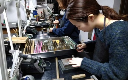 彫金 刻印 リング 制作 体験 コース 2名 初心者 指輪 湘南 江の島 SILVER シルバー
