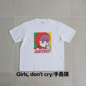 ＜新登場＞VOICE GATHERING アートプリントT-Shirt(Girls, don't cry・Lサイズ・1枚) Tシャツ 半袖 トップス ホワイト 白 クルーネック M L サイズ アート
