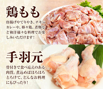 【6ヶ月定期便】 九州産 若鶏もも肉（310g×3袋）・手羽元（500g×5袋）セット 計3.43kg 鶏肉 お肉 モモ肉 もも肉 手羽先 2種類 小分け 冷凍 九州産 国産 熊本県 菊池市 送料無料