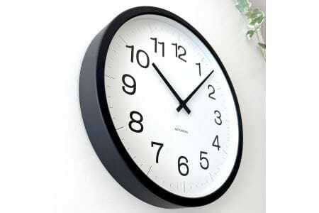 KATOMOKU Muku clock km-116　木製掛け時計（ブラック）