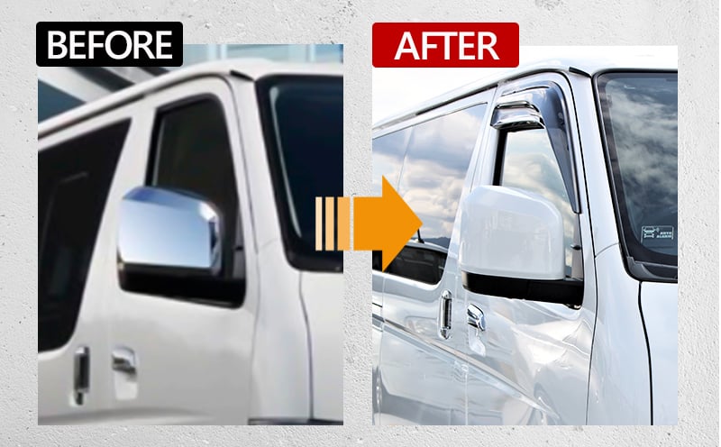 【スピード発送】ハイエース ドアミラー サイドミラー カバー 塗装品 070 パールホワイト 車検対応 030D171