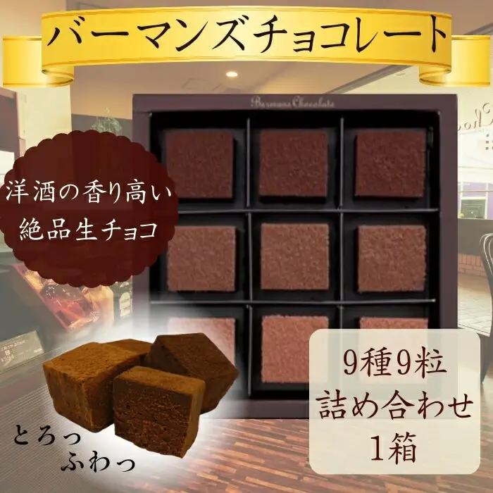 生チョコレート９種９粒詰め合わせ チョコレート バーマンズ チョコレート ギフト プレゼント チョコレート 贈答品 お礼の品 チョコレート 7-014