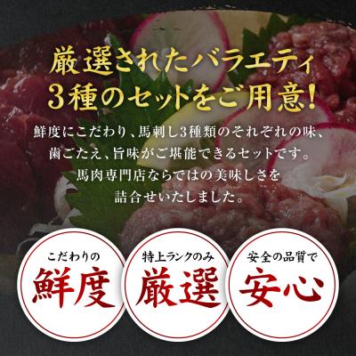 ふるさと納税 八代市 鮮馬刺しバラエティ3種セット_147-6219 |  | 01