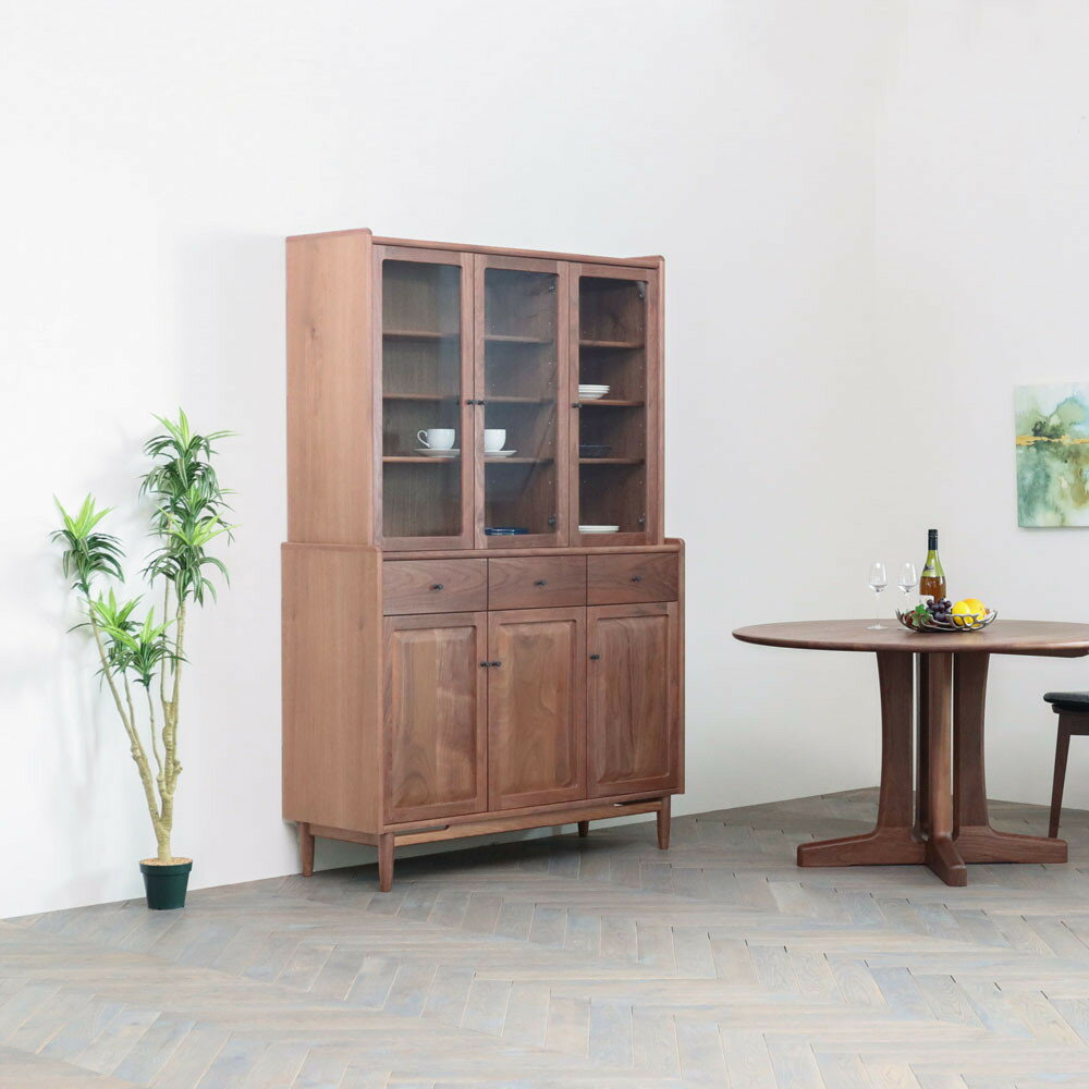 【ふるさと納税】旭川家具 MUKU工房オリジナル ジャム カップボード 120 ウォールナット_04905 | インテリア ファニチャー 人気 おすすめ 送料無料