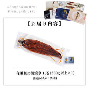 楠田の極うなぎ 蒲焼き 1尾(230g以上) a2-036
