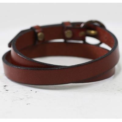 ふるさと納税 大津市 存在感抜群【イタリアンレースブレスレット】2重巻きレザーアクセサリー　牛革　ベルトカラー:茶