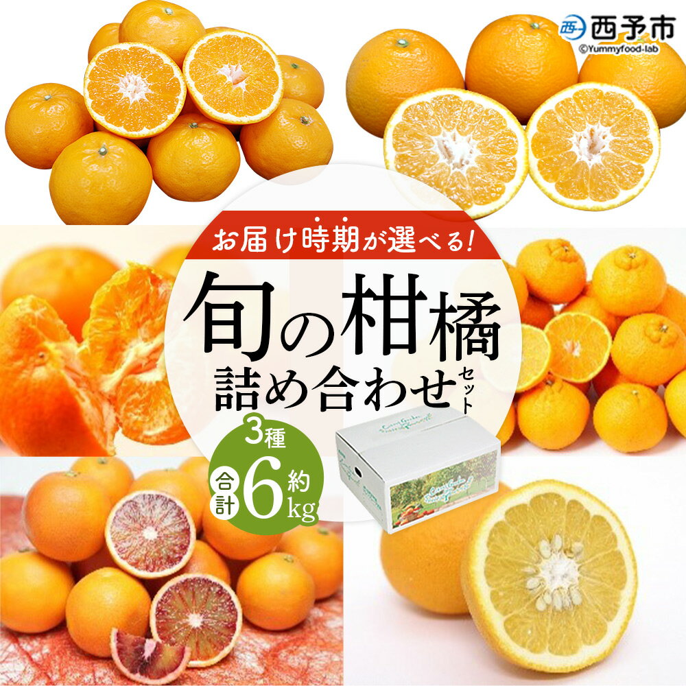 【ふるさと納税】＜お届け時期が選べる！旬の柑橘 詰め合わせセット 3種×各2kg 合計6kg＞ 果物 くだもの フルーツ みかん ミカン 蜜柑 オレンジ ブラッドオレンジ なつみ はるか ネーブル ポンカン 甘夏 特産品 宇都宮物産 愛媛県 西予市【常温】