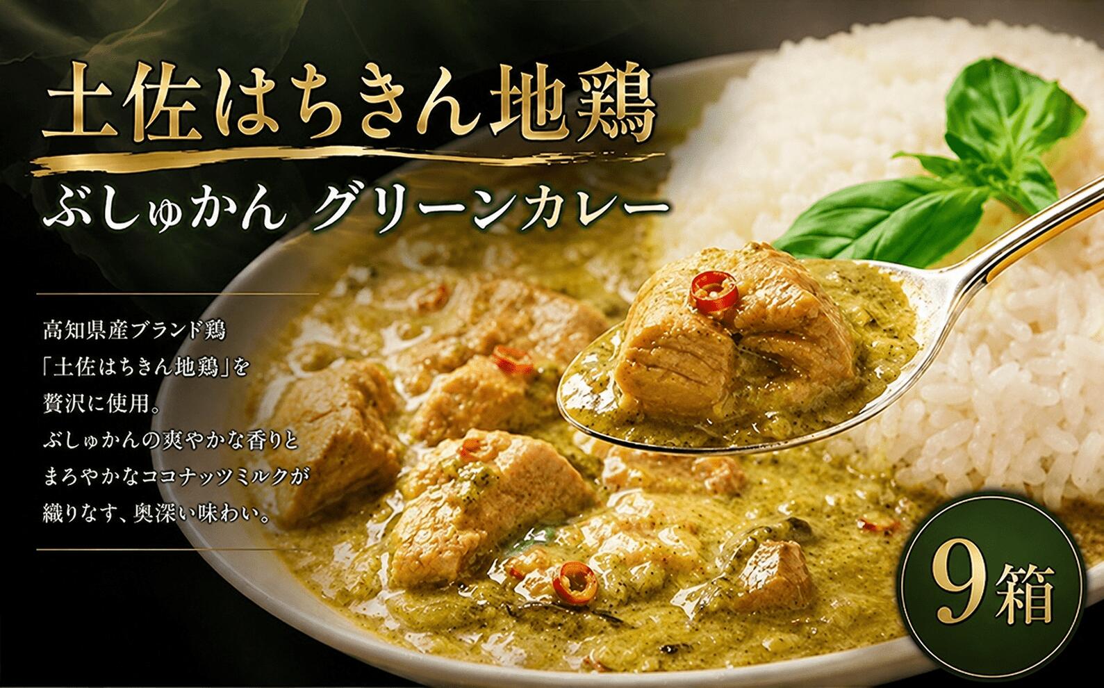【ふるさと納税】 土佐はちきん地鶏 グリーンカレー 9箱 180g×9 詰め合わせ セット レトルトカレー レトルト食品 ご当地グルメ キャンプ キャンプ飯 国産 送料無料