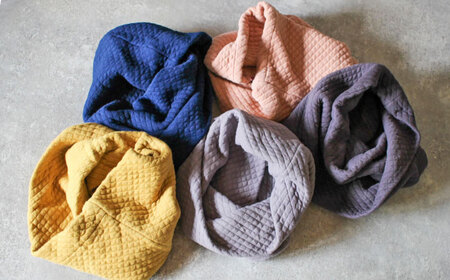 オーガニックコットン キルティング スヌード 【淡藤色】 / ネックフォーマー マフラー スヌード 首元 女性 男性 ユニセックス コットン 暖かい ギフト 贈り物 プレゼント / 大村市 / IST