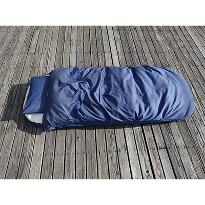 ふるさと納税 近江八幡市 手を出しても肩が冷えない。みのむしふとん「アイドリング無用」　デニム調ネイビー色 |  | 01