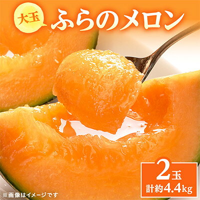 【ふるさと納税】【2027年発送先行予約】ふらのメロン赤肉　2.2kg×2玉　厳選 大玉【1788608】