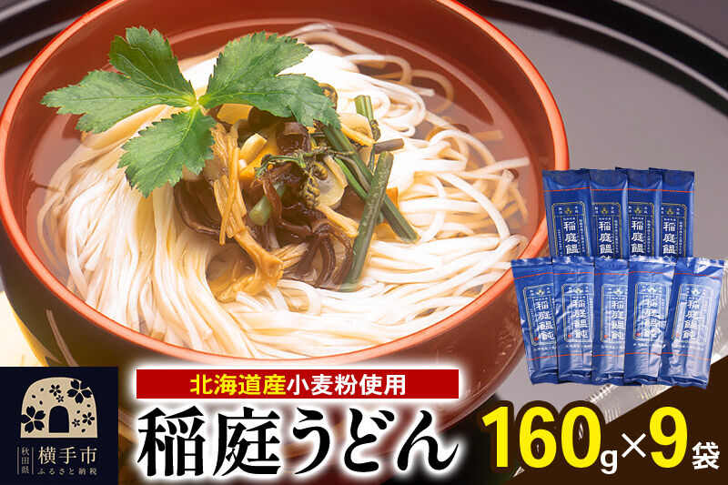北海道産小麦粉使用 稲庭うどん 160g×9袋 [稲庭うどん うどん 饂飩]