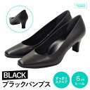 【ふるさと納税】EIZO BLACK ブラックパンプス/すっきりスクエア 6cm〈N1603〉【14007】