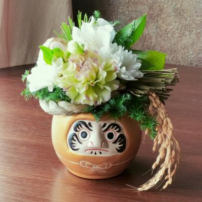 ふるさと納税 戸田市 お正月　福飾り　金だるまフラワーアレンジメント