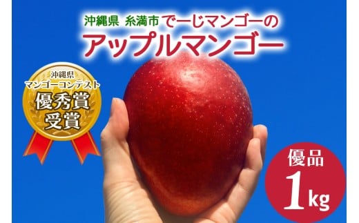 【2026年発送】【令和5年度優秀賞受賞】でーじマンゴーアップルマンゴー1kg (優品) 26-4