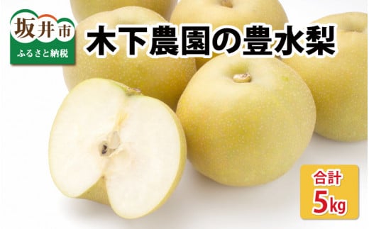 【先行予約】 木下農園のみくに梨 「豊水梨」5kg（10～12玉）【2025年9月5日～9月15日より順次発送予定】 [A-12102]