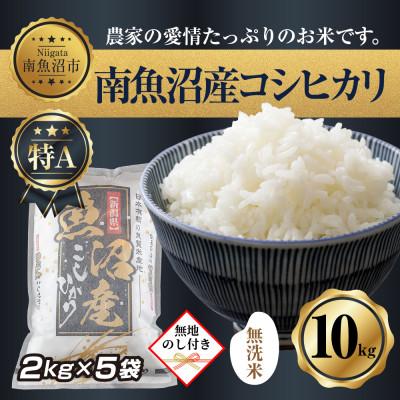 ふるさと納税 南魚沼市 【のし付き】無洗米　新潟県南魚沼産　コシヒカリ　2kg×5袋 計10kg(炊き方ガイド付)