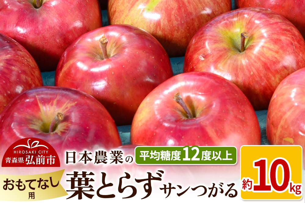 りんご 【先行受付】平均糖度12度以上！ 葉とらずサンつがる 約10kg おもてなし用