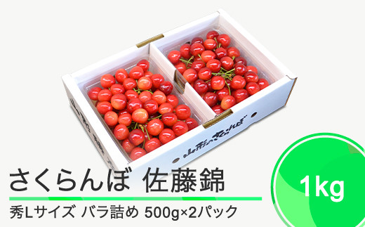 さくらんぼ 佐藤錦 秀L 1000g 1kg（バラ詰め） 2025年産 令和7年産 山形県産 ふるさと納税 果物 くだもの フルーツ 期間限定 冷蔵配送 先行受付 グルメ 取り寄せ ご当地 特産 産地 直送 送料無料 東北 山形県 人気 （500g×2パック） ry-snslb1000