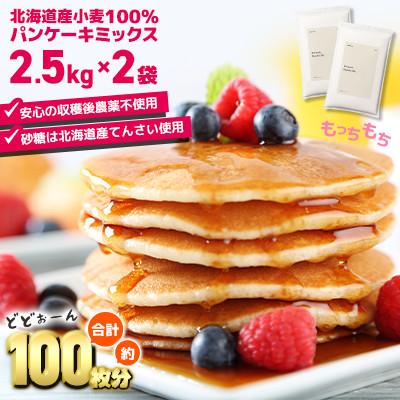 ふるさと納税 室蘭市 【毎月定期便】素材にこだわった北海道パンケーキミックス 　5kg全2回