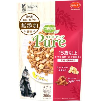 ふるさと納税 袋井市 コンボ ピュア キャット 15歳以上用 まぐろ味・鶏肉・かつお節添え 200g×12袋