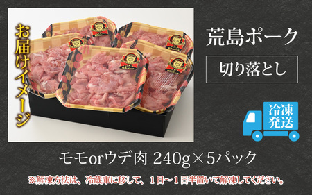 【福井のブランド豚肉】荒島ポーク モモ・ウデ切り落とし 1.2kg[A-054008]