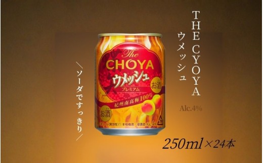 【本格梅酒】The CHOYA ウメッシュ 250ml×24本(1ケース)　プレミアムで濃厚な、本格梅酒のソーダ割り チョーヤ 【evg007】