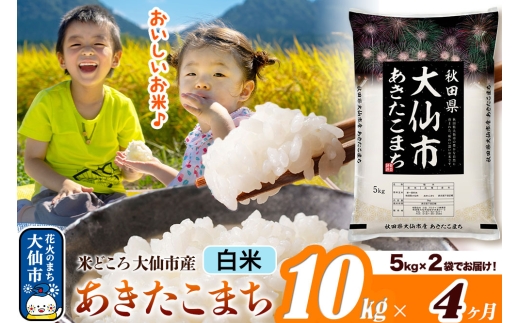 米《定期便4ヶ月》あきたこまち【白米】 米どころ秋田県大仙市産 令和7年産 精米 10kg（5kg×2袋） [米 お米 こめ 白米 精米 あきたこまち ブランド米 通算18回 特A 小分け ご飯 ごはん 米どころ 秋田県産 大仙市]