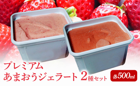 プレミアムあまおうジェラート 2種セット ( シャーベット ・ アイス 各500ml) あまおう いちご デザート ジェラート ※配送不可：北海道・沖縄・離島