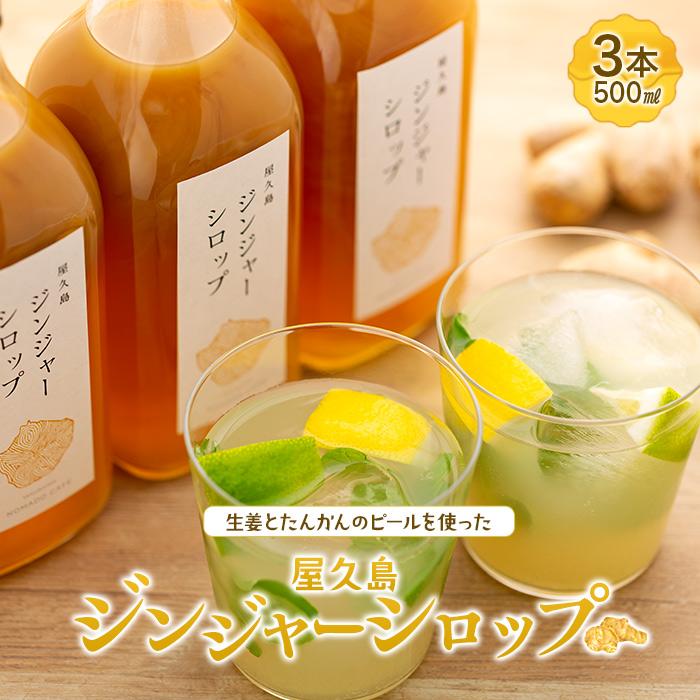 【ふるさと納税】屋久島ジンジャーシロップ 特大(500ml)×3本セット | 鹿児島県 屋久島町 鹿児島 屋久島 支援 返礼品 お取り寄せ お土産 ジンジャーシロップ ジンジャー ジンジャーエール 九州 生姜シロップ しょうがシロップ しょうが 生姜 炭酸割り