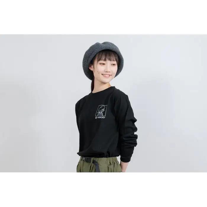 《3》【KEYMEMORY　鎌倉】ウィンドーイラストロングTシャツ　BLACK