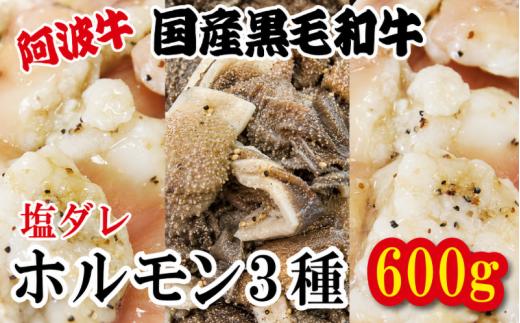 ホルモン 小腸 大腸 センマイ 3種セット 阿波牛 200g×3パック 計600g 冷凍 小分け 塩 タレ 塩ダレ 塩漬け 焼肉 国産 牛 肉 黒毛和牛 和牛 BBQ バーベキュー 脂 シマチョウ ホソ もつ 牛肉 焼き やきにく ビール 酒 米 ご飯 と一緒に おつまみ おすすめ 徳島県 小松島市