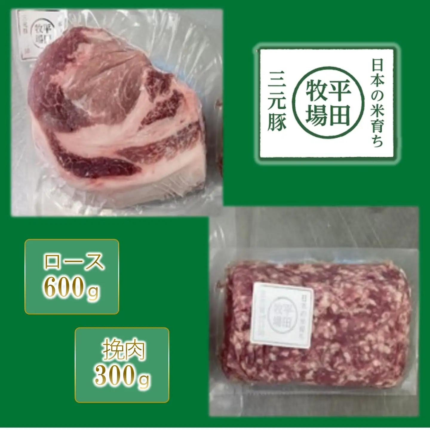 【FN】日本の米育ち平田牧場三元豚ブロック･挽肉詰合せ（２種）